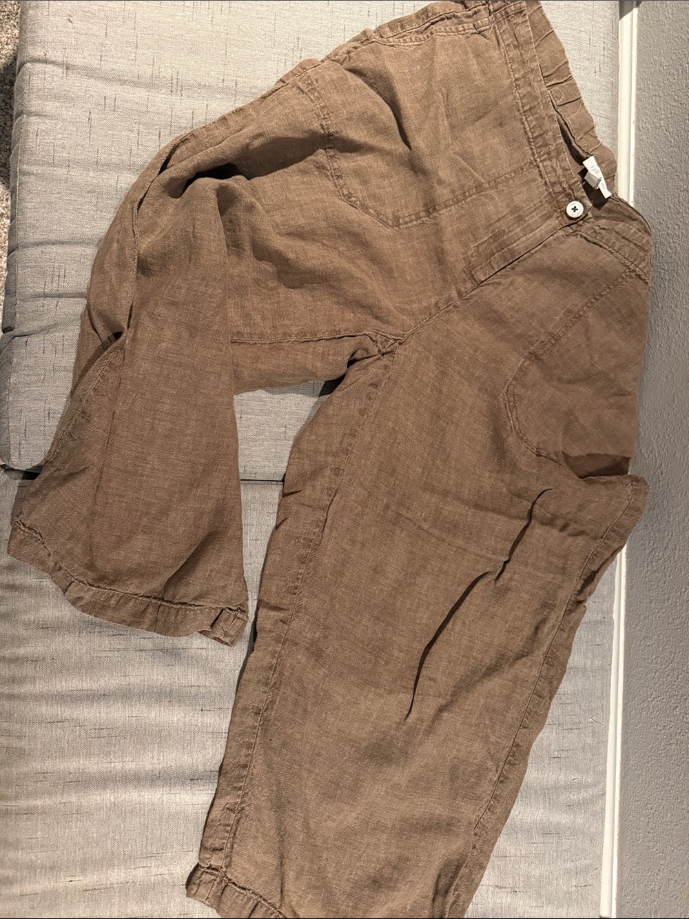 Women's Casual Linen Pants in Brown